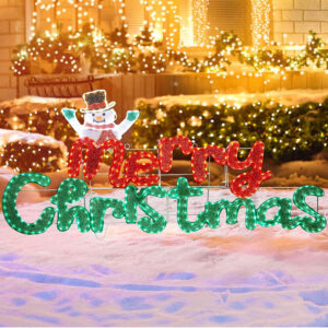 Merry Christmas Decorations Lights - 5FT 447LED Outdoor Xmas Decor 60In Twinkle