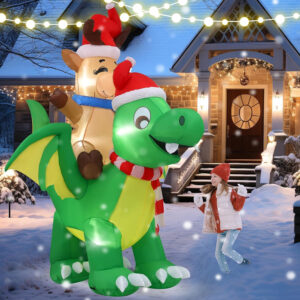 8FT Christmas Inflatable Outdoor Decoration, Christmas Outdoor Inflatables Drago