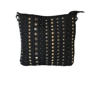 Think Royln The Stevie Rockstar Crossbody Bag in Black Studded Womens Handbags