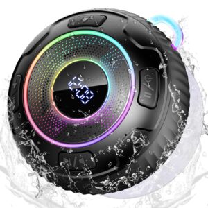 Bluetooth Shower Speaker, Portable Bluetooth Speaker with 360° HD Sound, RGB ...