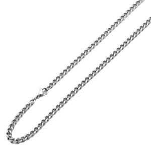 Men's 4.2mm Stainless Steel Chain Necklaces Cuban Link Curb Chain / Gift box