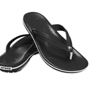 NWT Crocs Crocband Flip Flops Adult Unisex BLACK M9W11 Men Size 9 Women Size 11