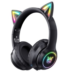 Wireless Over-Ear Headset Cat Ear LED Bluetooth Headphones w/ Mic For Kids Girls