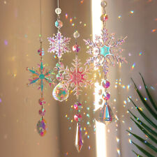 4 sets Crystal Christmas Tree Decoration Iridescent Crystal Snowflake Ornament